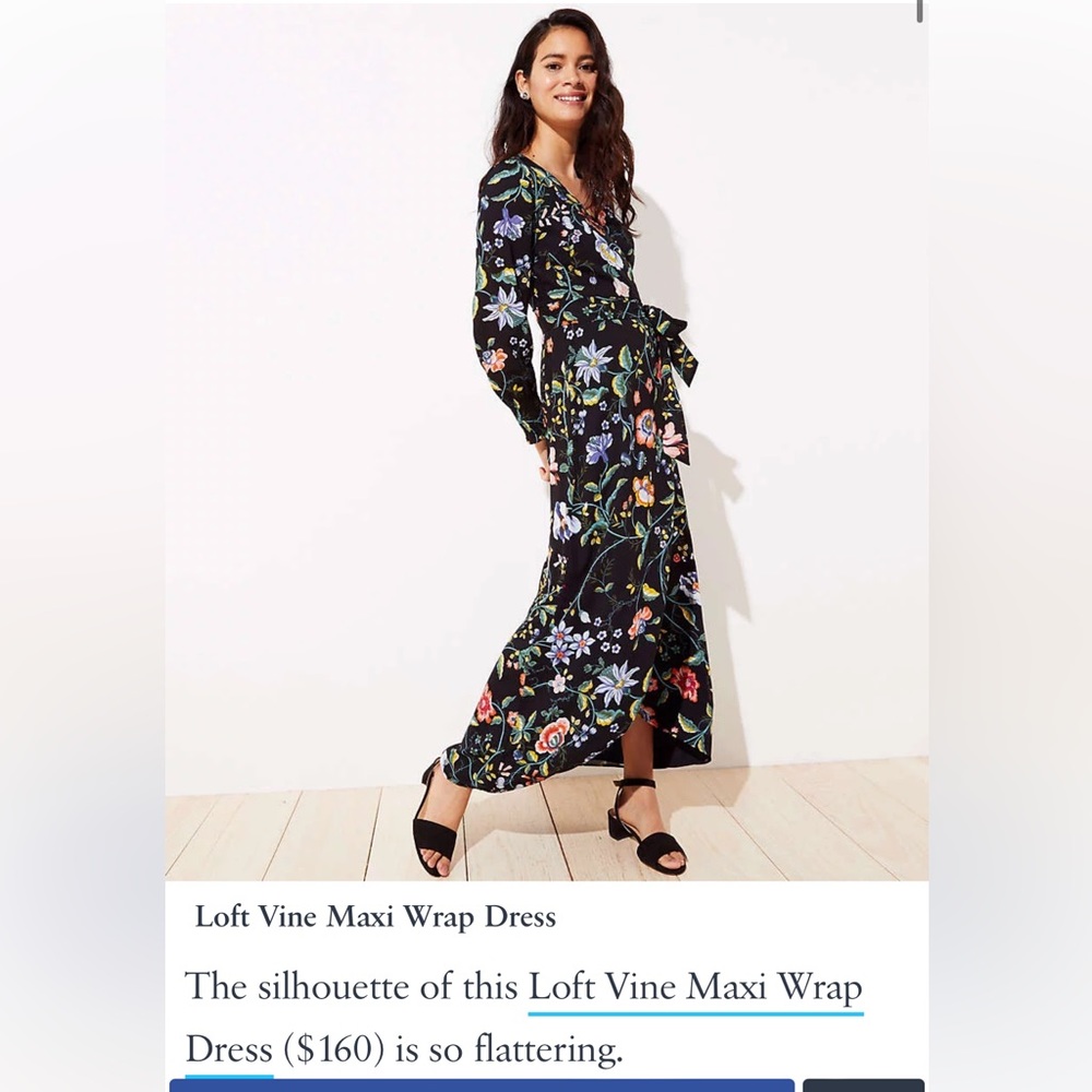 Loft vine maxi dress, size 4, worn once